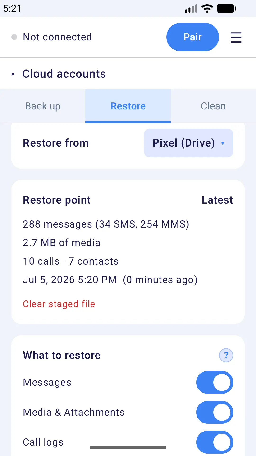 Textuoso running on a phone